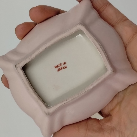 Vintage Made in Japan Ceramic jewelry trinket dish with lid and ring holders - Picture 8 of 11